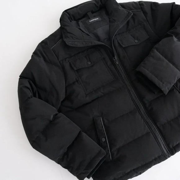 Danier Black Puffer Winter Coat Jacket Size Large - Picture 9 of 16